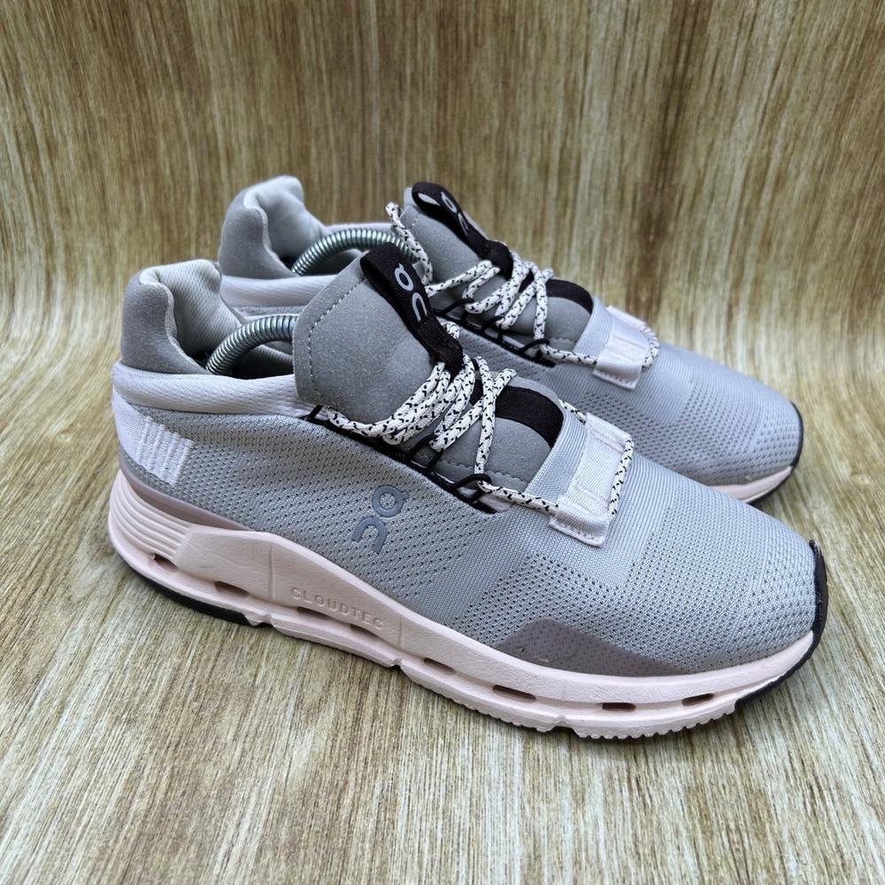 On Cloudnova Sneakers Women's Size 8 Grey Pink CloudTec Running Shoes 26.98124